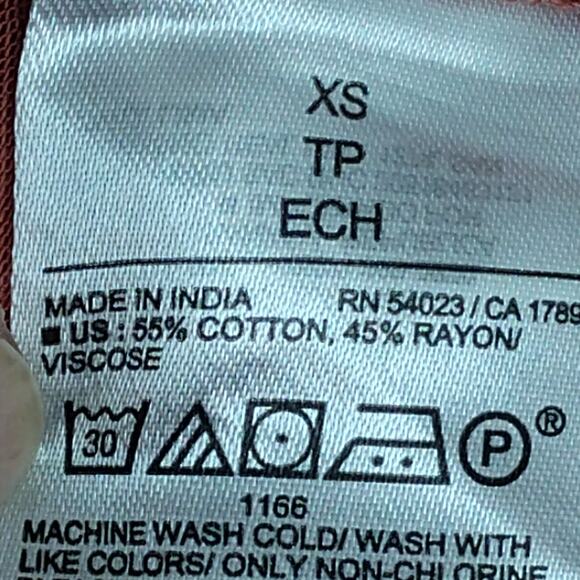 Old Navy Clip Dot  Mini Swing Dress XS A Little Rusty Color Pockets Long Sleeve - Picture 8 of 10